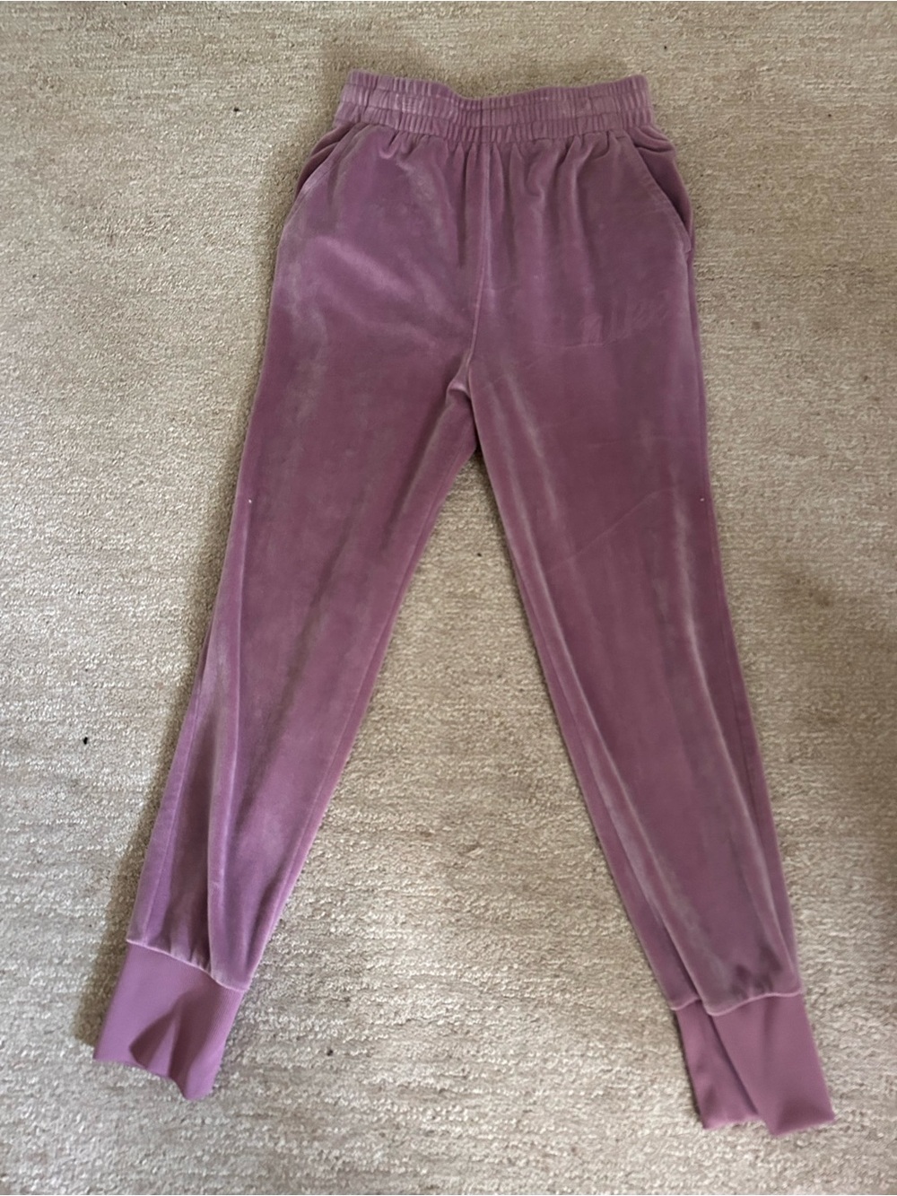 Nike Kids Velour Joggers in Mauve